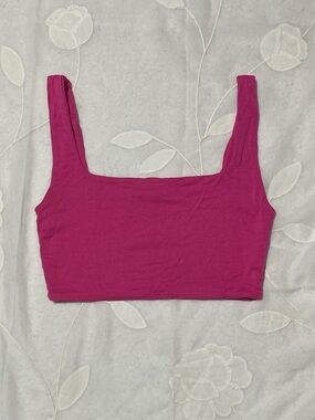 naked wardrobe Square Neck Crop Tank - Magenta